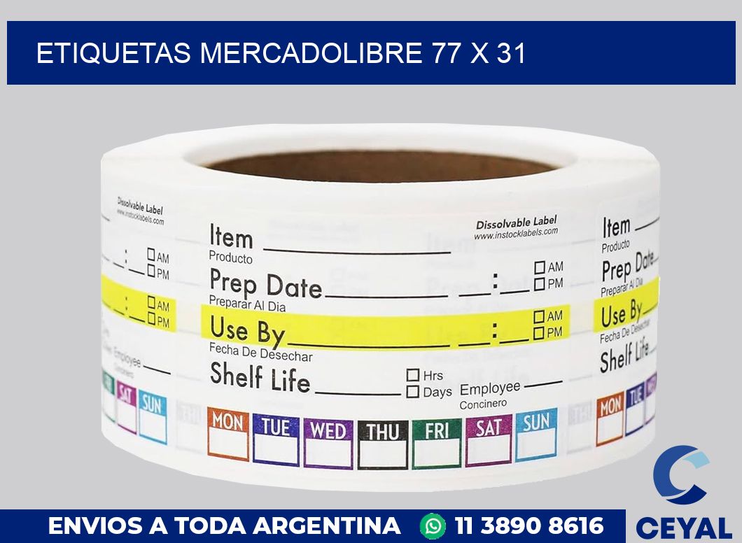 etiquetas mercadolibre 77 x 31