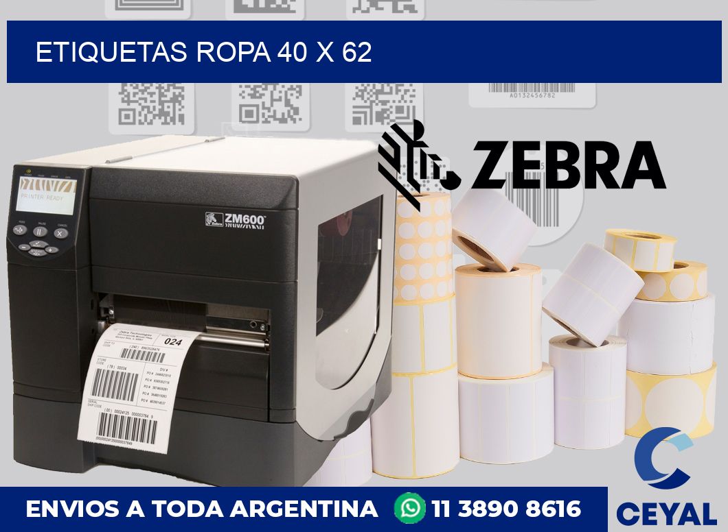 etiquetas ropa 40 x 62