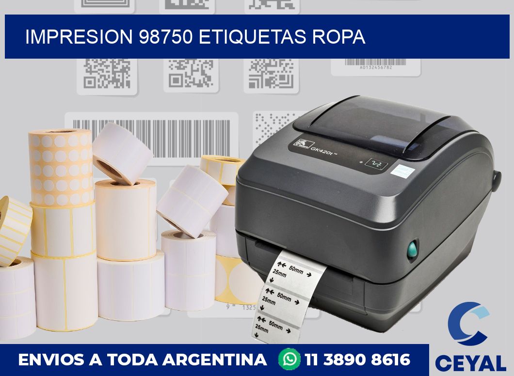 impresion 98750 etiquetas ropa