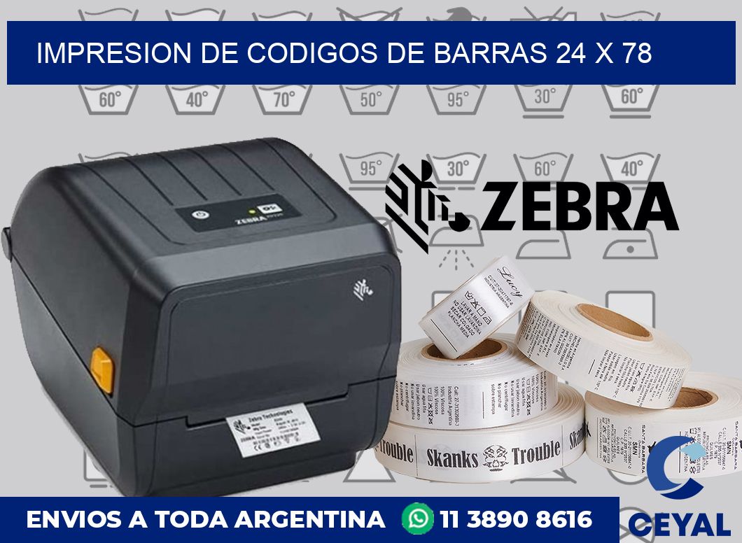 impresion de codigos de barras 24 x 78