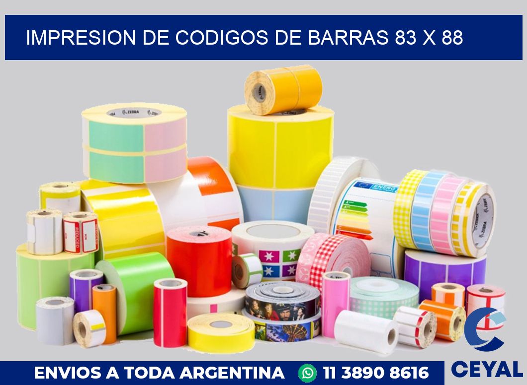 impresion de codigos de barras 83 x 88