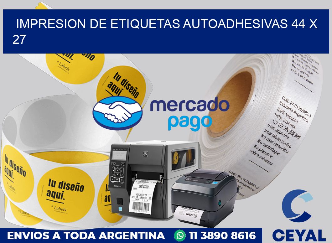 impresion de etiquetas autoadhesivas 44 x 27