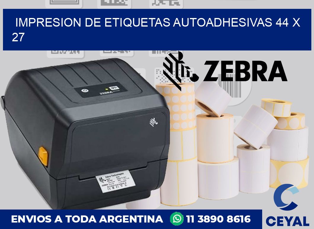 impresion de etiquetas autoadhesivas 44 x 27