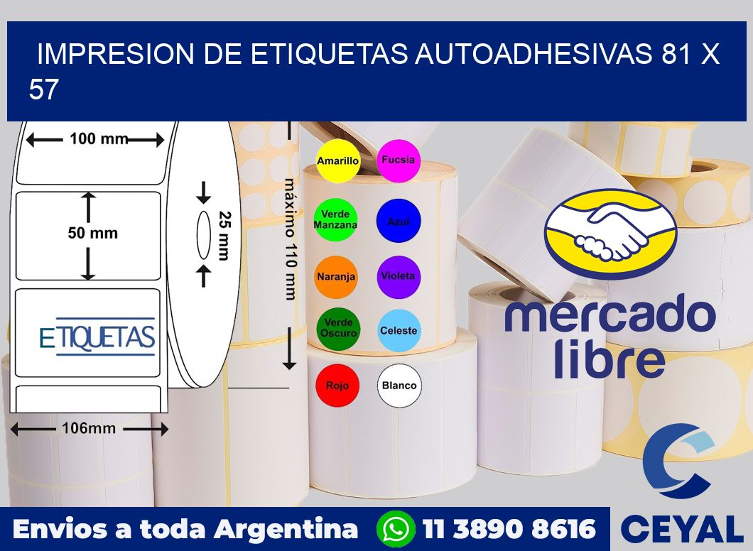 impresion de etiquetas autoadhesivas 81 x 57