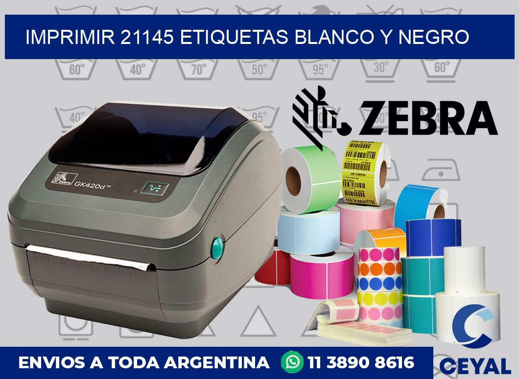 imprimir 21145 etiquetas blanco y negro