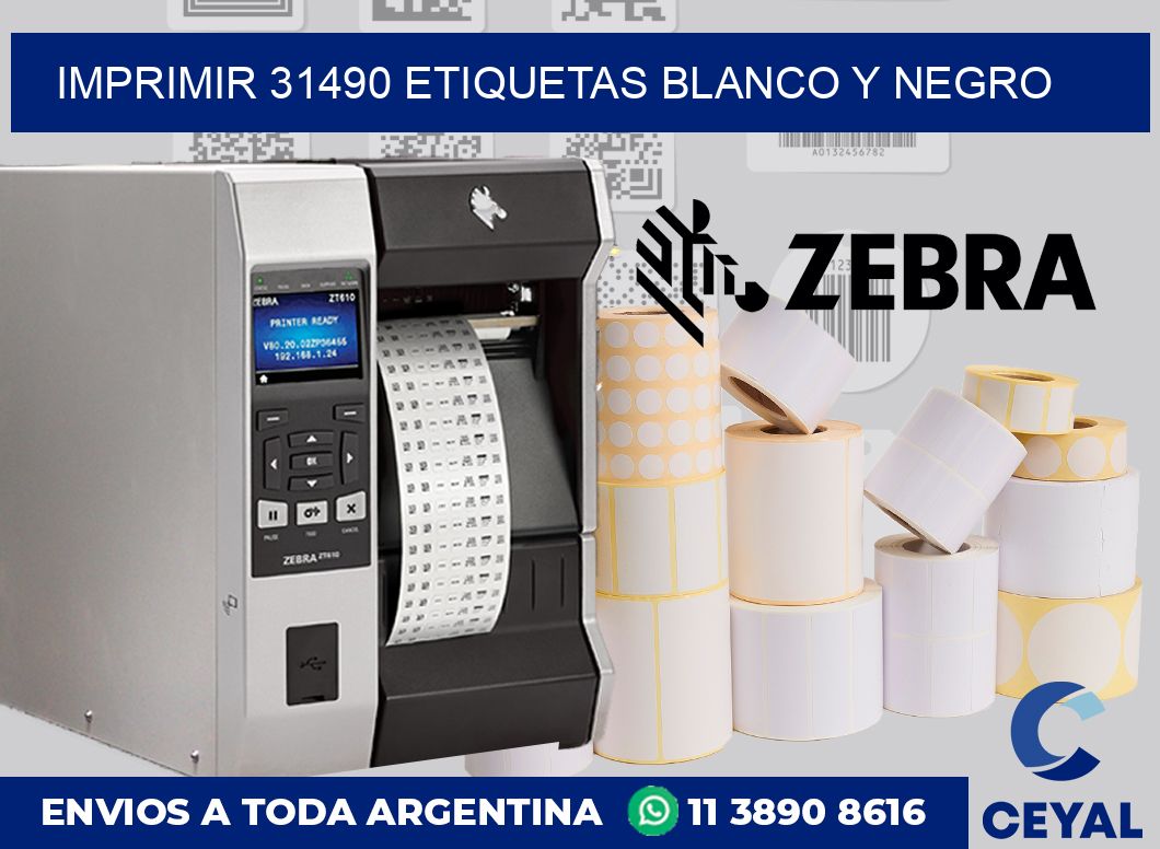 imprimir 31490 etiquetas blanco y negro