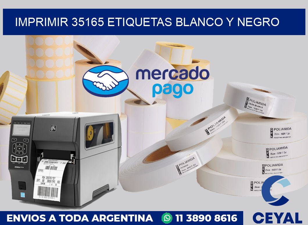 imprimir 35165 etiquetas blanco y negro