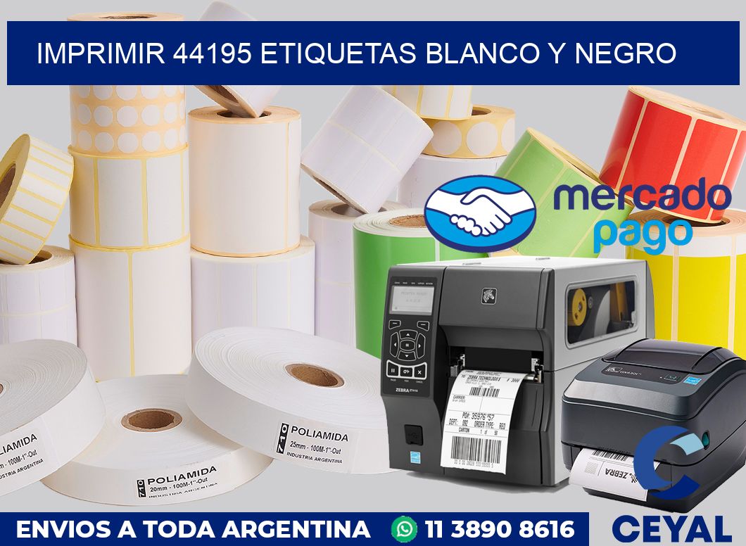 imprimir 44195 etiquetas blanco y negro