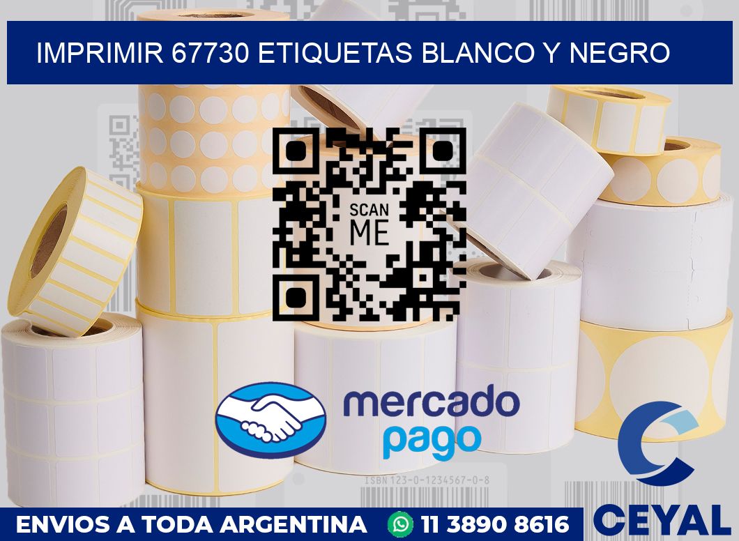 imprimir 67730 etiquetas blanco y negro