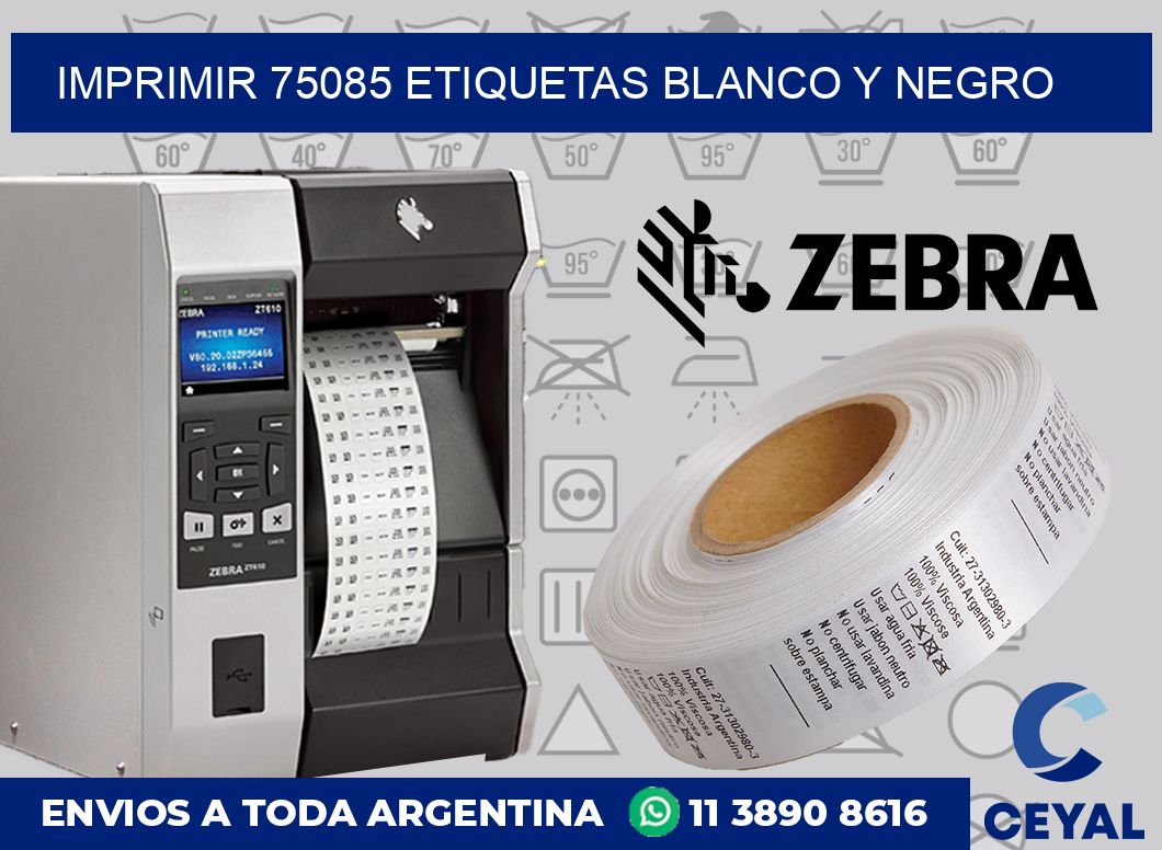imprimir 75085 etiquetas blanco y negro