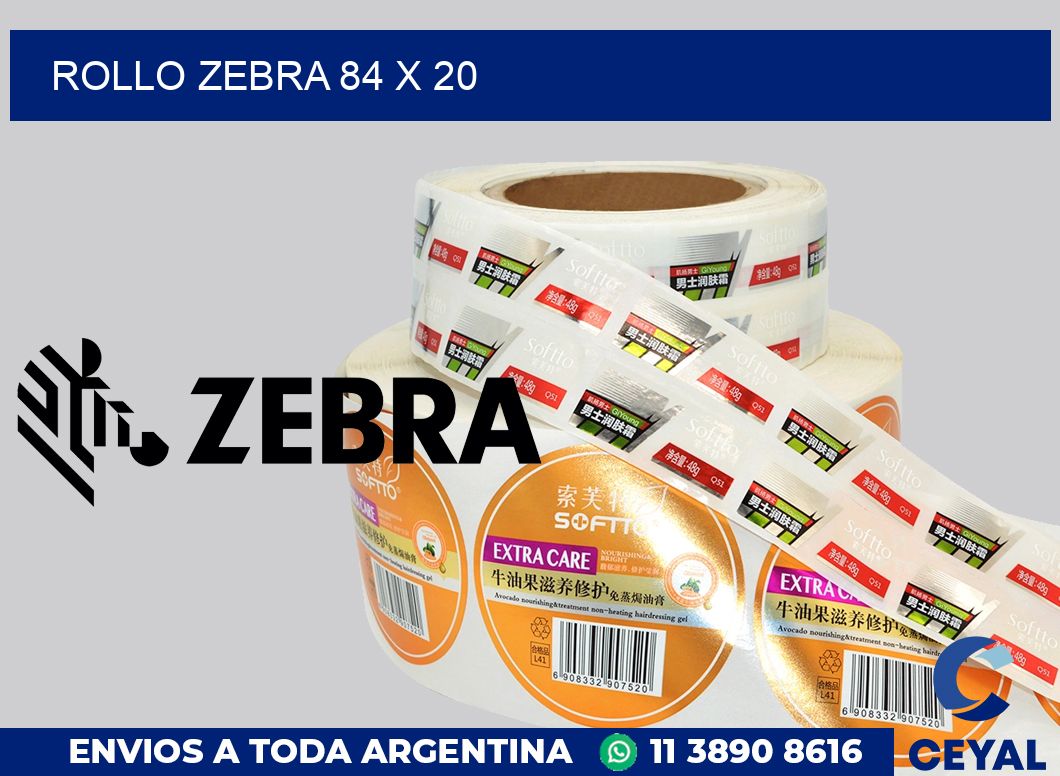 rollo zebra 84 x 20