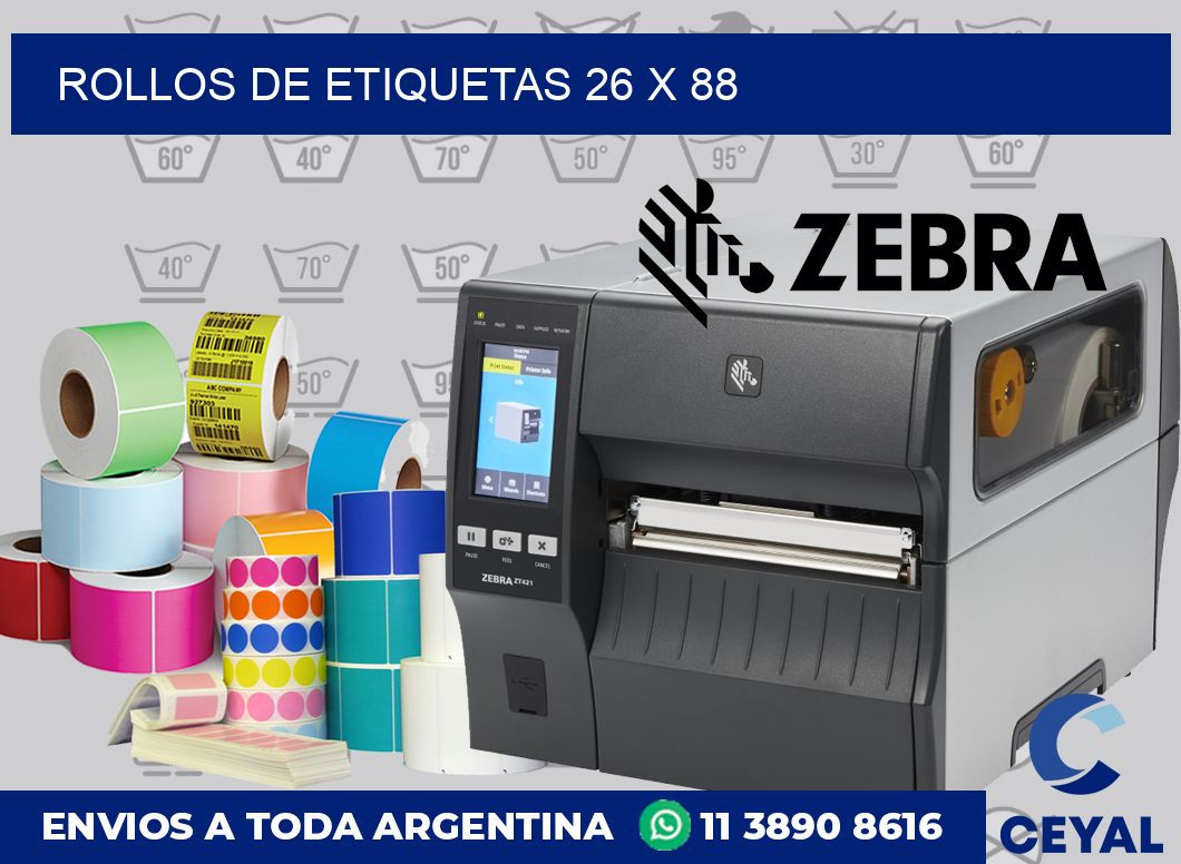 rollos de etiquetas 26 x 88
