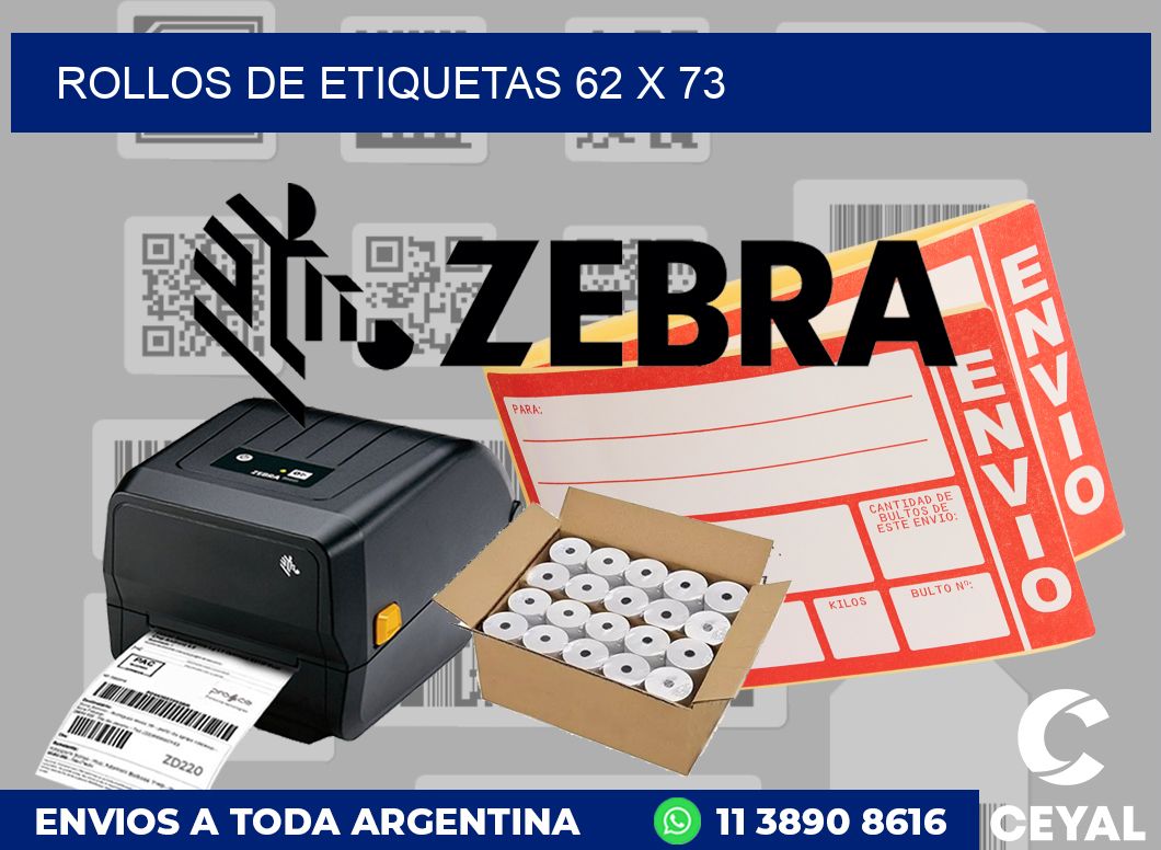 rollos de etiquetas 62 x 73