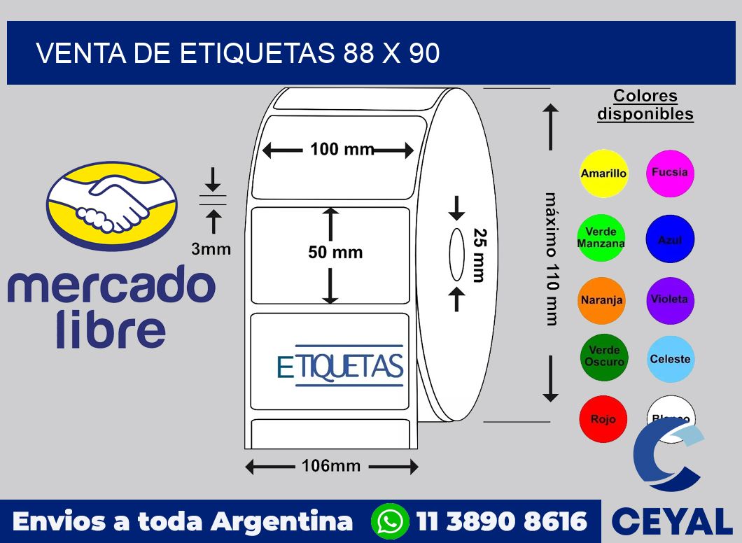 venta de etiquetas 88 x 90