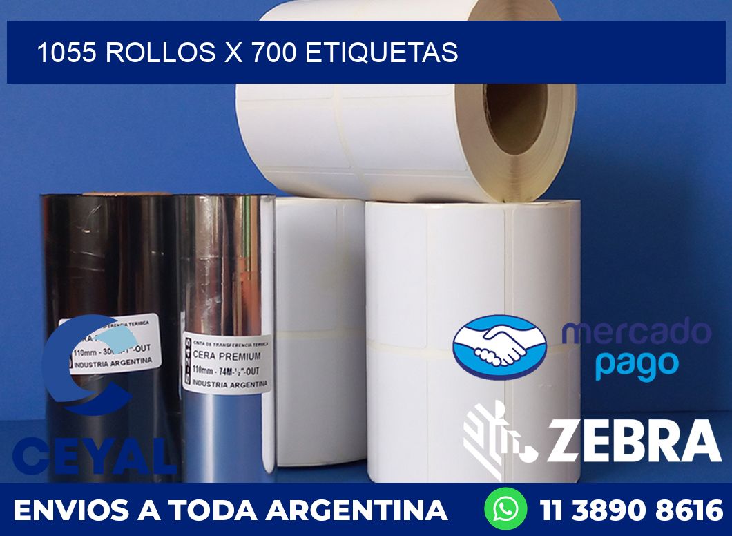 1055 ROLLOS X 700 ETIQUETAS