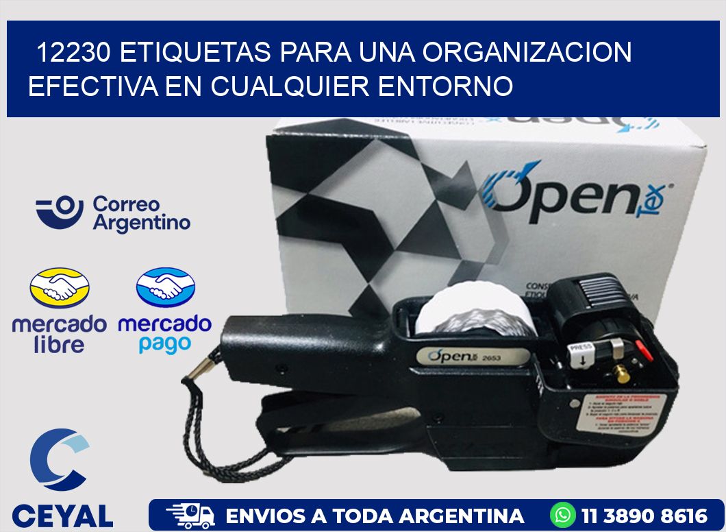 12230 ETIQUETAS PARA UNA ORGANIZACION EFECTIVA EN CUALQUIER ENTORNO