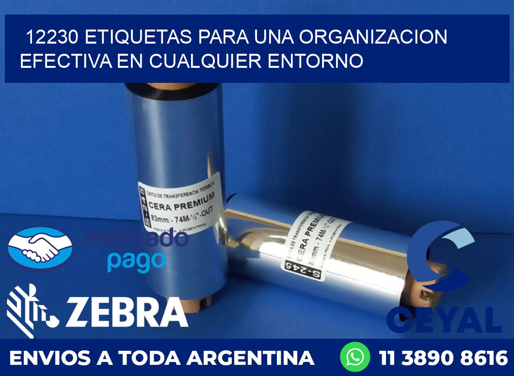 12230 ETIQUETAS PARA UNA ORGANIZACION EFECTIVA EN CUALQUIER ENTORNO