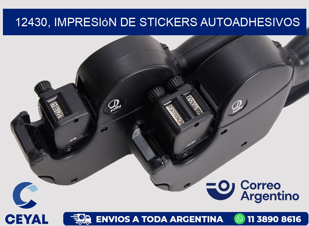 12430, impresión de stickers autoadhesivos