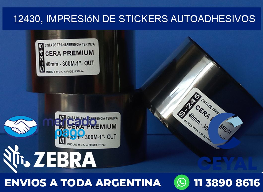 12430, impresión de stickers autoadhesivos