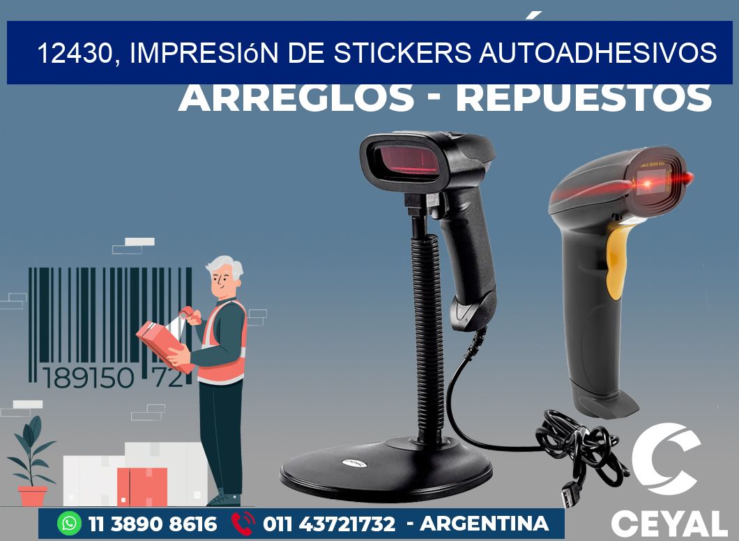 12430, impresión de stickers autoadhesivos