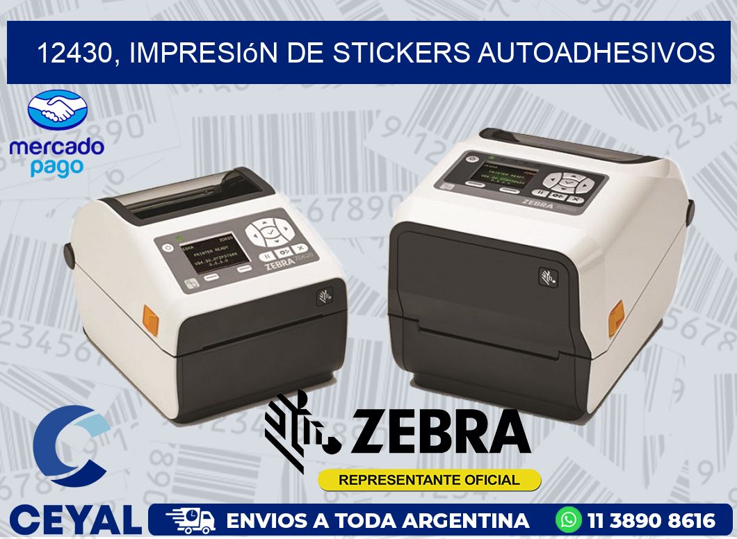 12430, impresión de stickers autoadhesivos