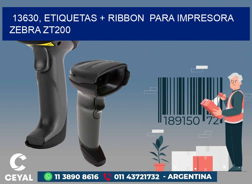 13630, etiquetas + ribbon  para impresora zebra ZT200