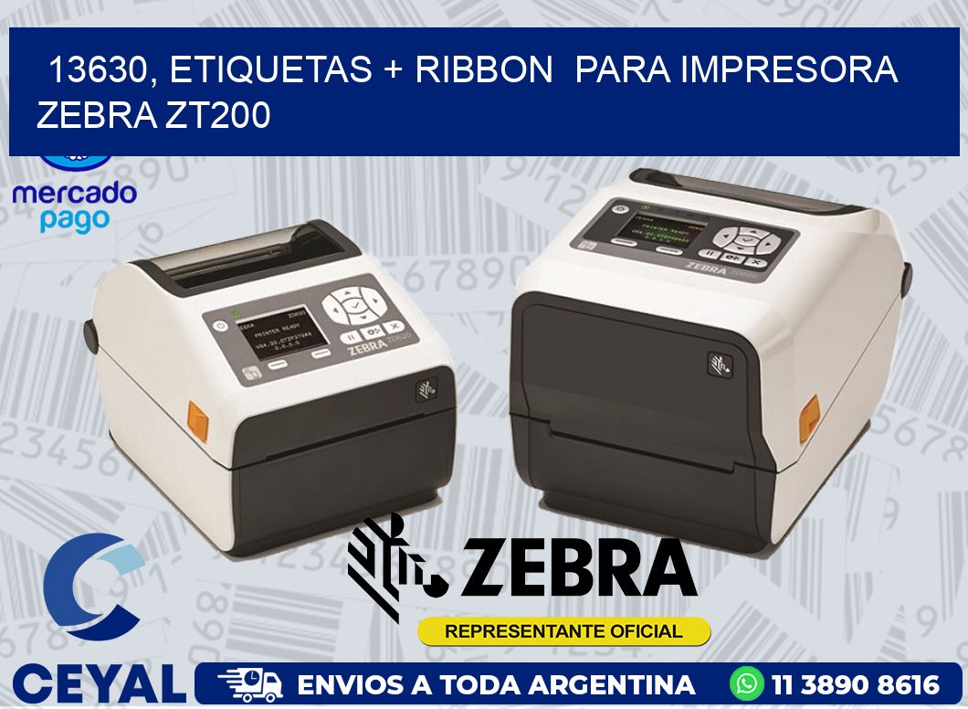 13630, etiquetas + ribbon  para impresora zebra ZT200