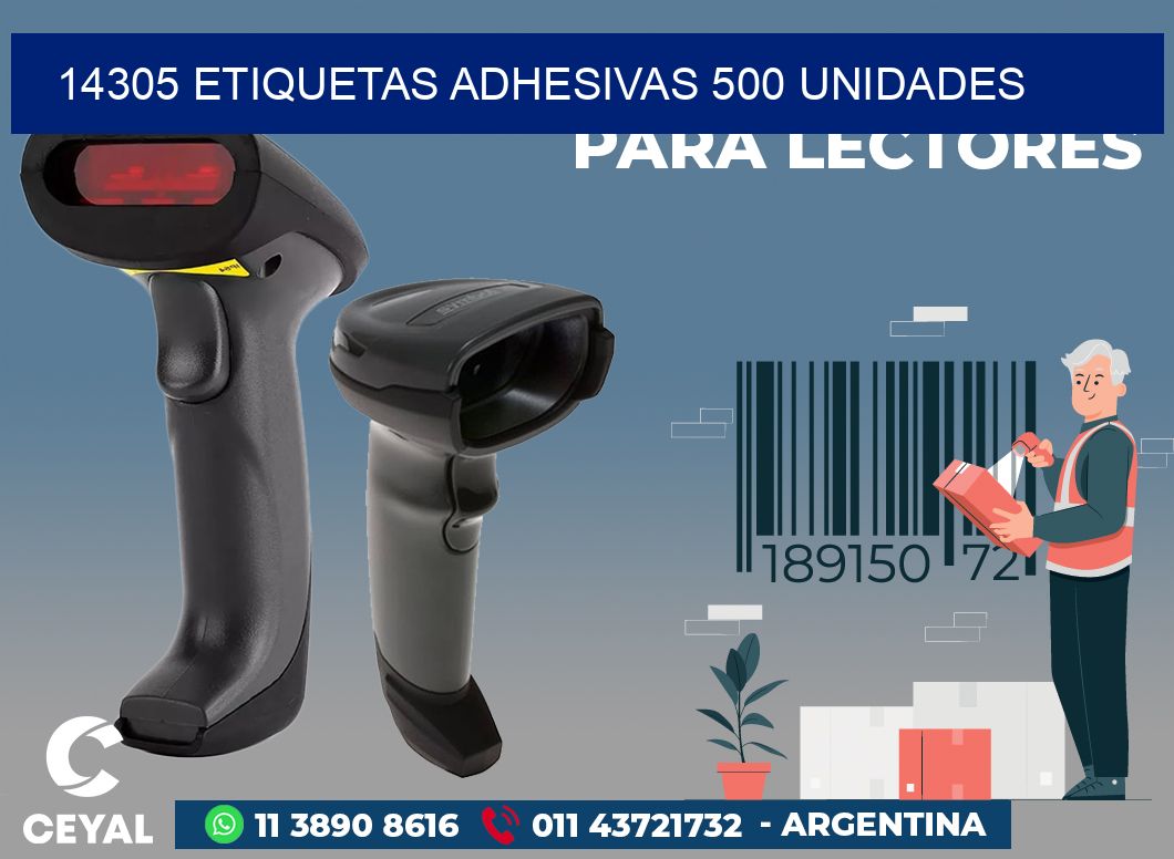 14305 ETIQUETAS ADHESIVAS 500 UNIDADES