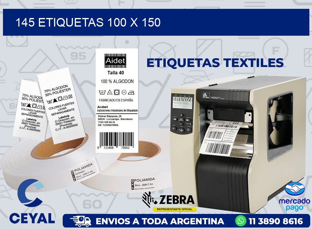 145 ETIQUETAS 100 X 150