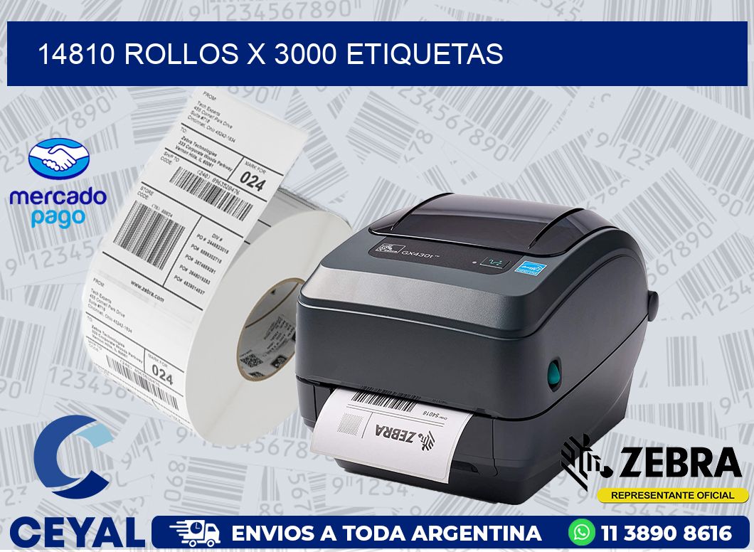 14810 ROLLOS X 3000 ETIQUETAS