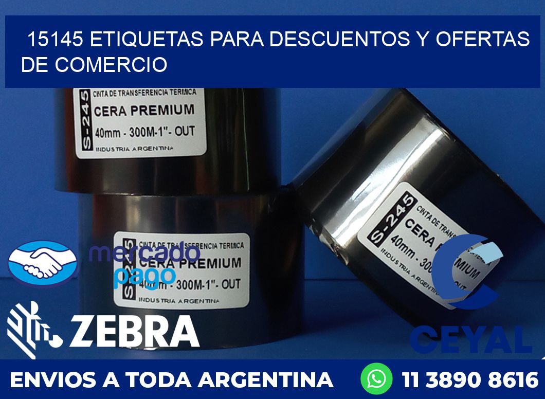 15145 ETIQUETAS PARA DESCUENTOS Y OFERTAS DE COMERCIO