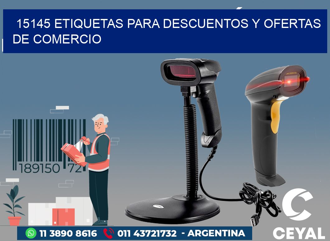 15145 ETIQUETAS PARA DESCUENTOS Y OFERTAS DE COMERCIO