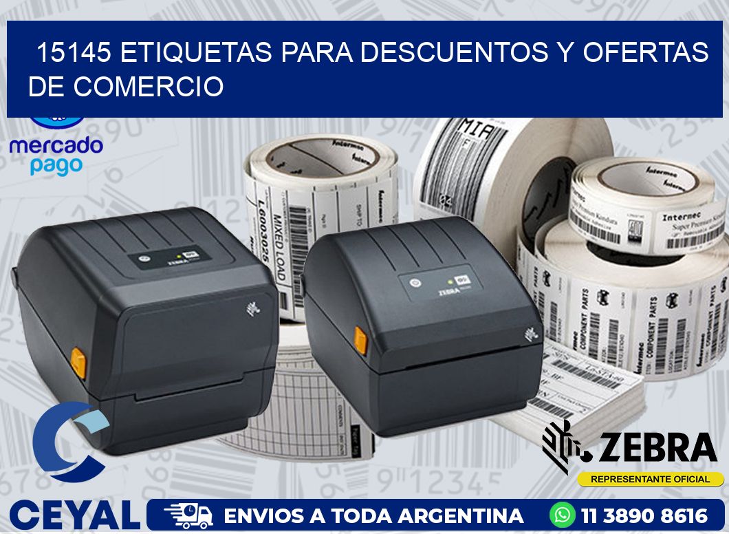 15145 ETIQUETAS PARA DESCUENTOS Y OFERTAS DE COMERCIO