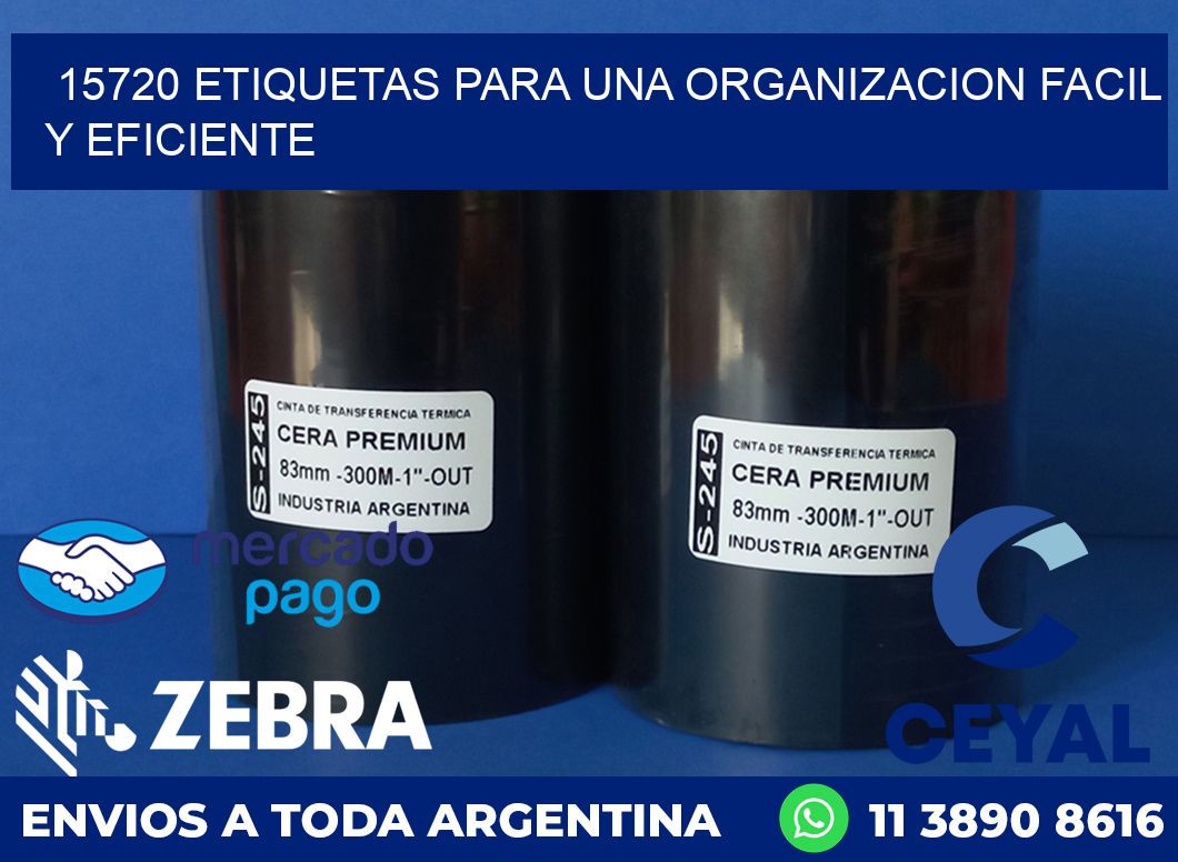 15720 ETIQUETAS PARA UNA ORGANIZACION FACIL Y EFICIENTE