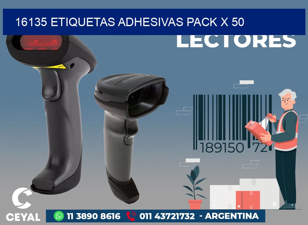 16135 ETIQUETAS ADHESIVAS PACK X 50