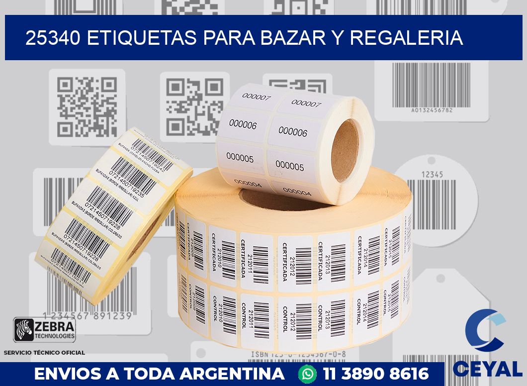 25340 ETIQUETAS PARA BAZAR Y REGALERIA