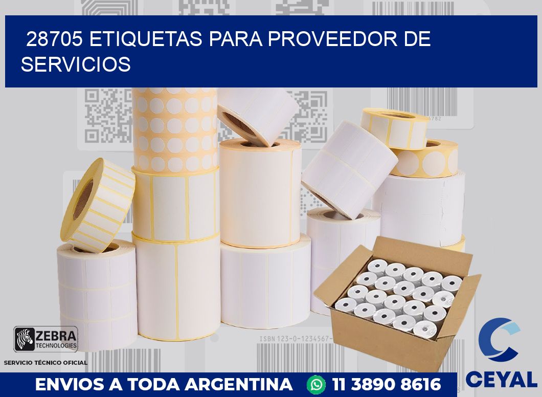 28705 ETIQUETAS PARA PROVEEDOR DE SERVICIOS