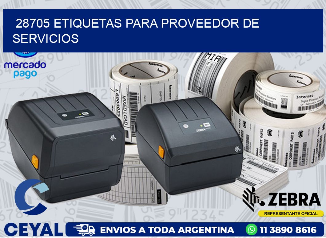 28705 ETIQUETAS PARA PROVEEDOR DE SERVICIOS