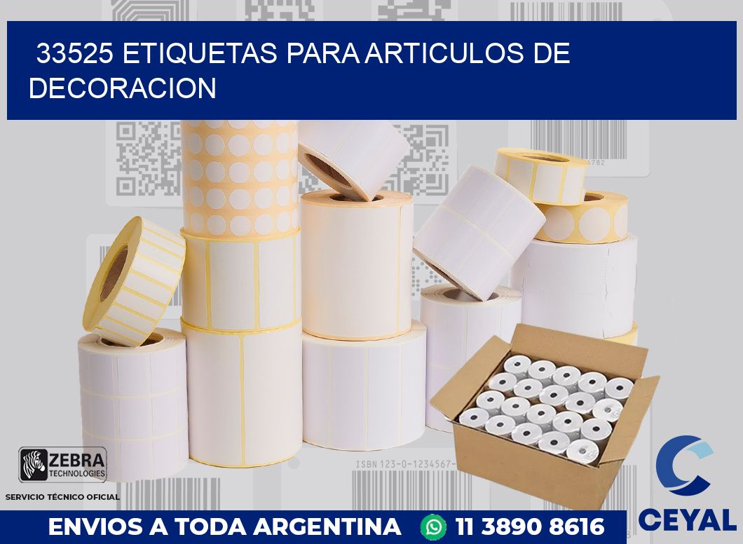 33525 ETIQUETAS PARA ARTICULOS DE DECORACION