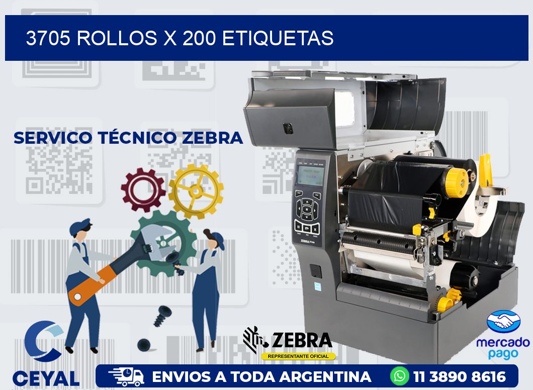 3705 ROLLOS X 200 ETIQUETAS