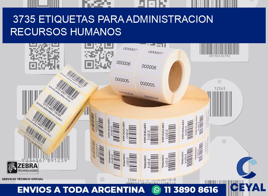 3735 ETIQUETAS PARA ADMINISTRACION RECURSOS HUMANOS