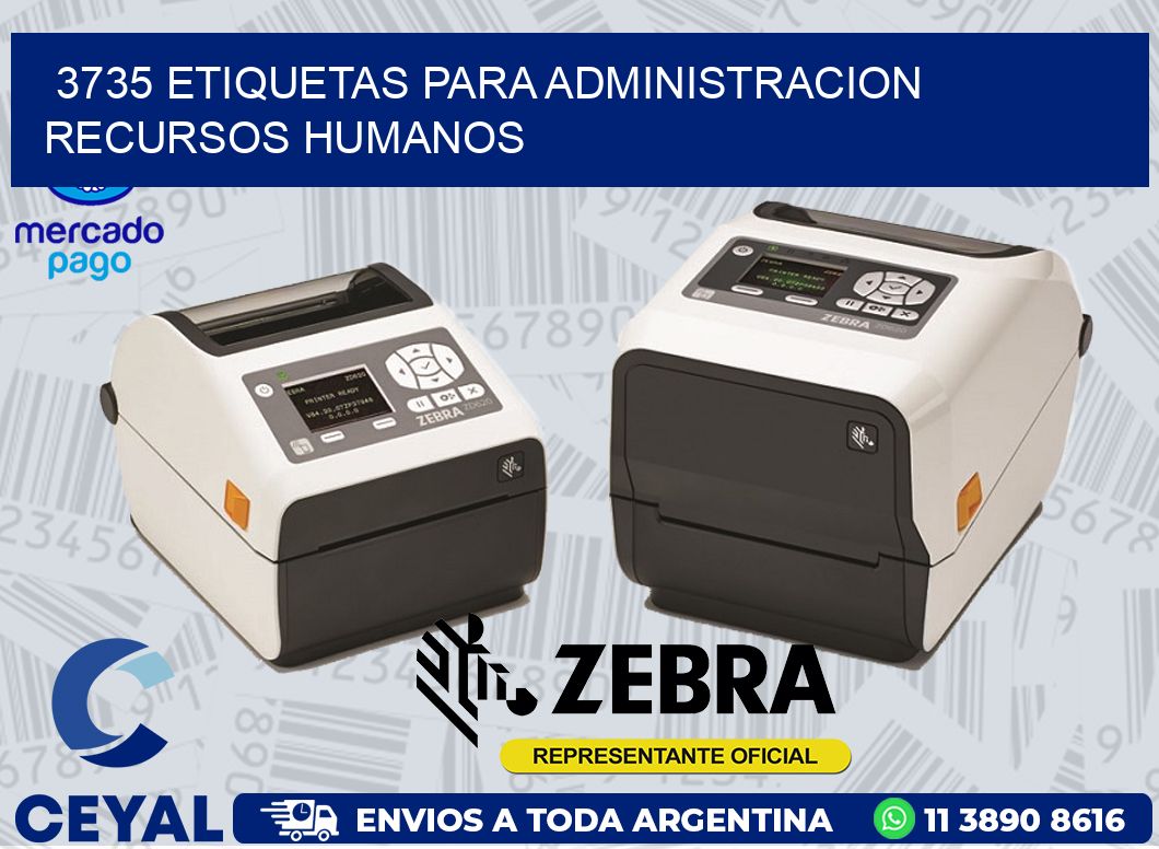 3735 ETIQUETAS PARA ADMINISTRACION RECURSOS HUMANOS