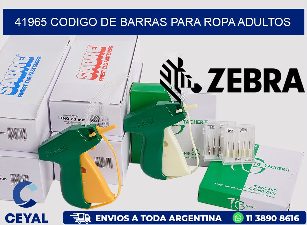 41965 CODIGO DE BARRAS PARA ROPA ADULTOS