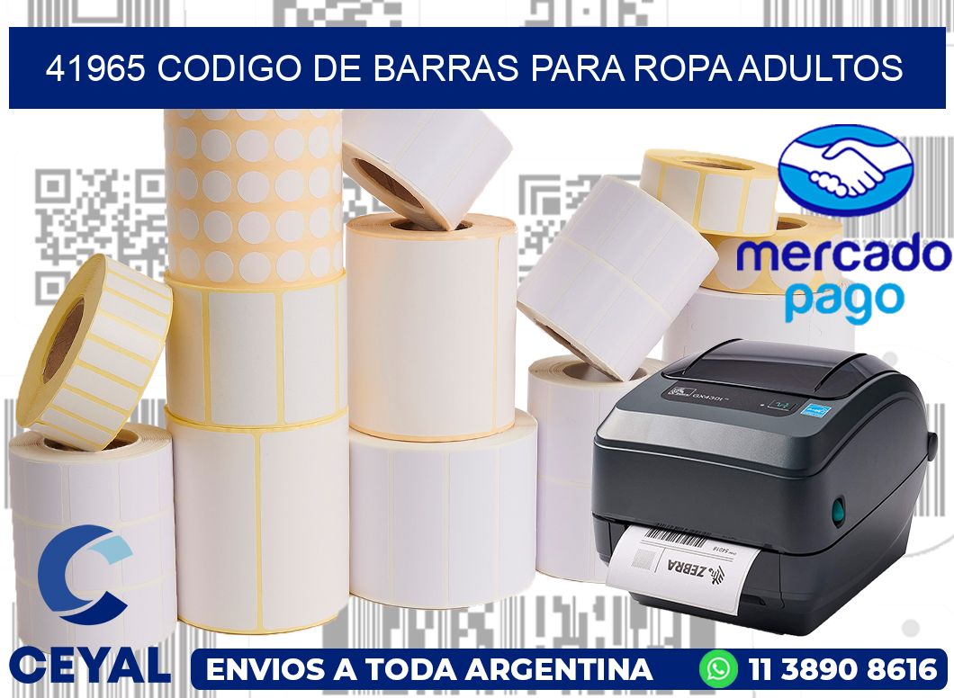 41965 CODIGO DE BARRAS PARA ROPA ADULTOS