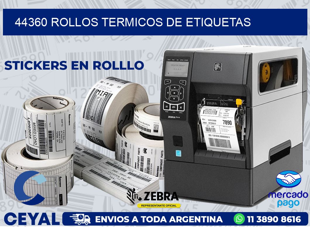 44360 ROLLOS TERMICOS DE ETIQUETAS