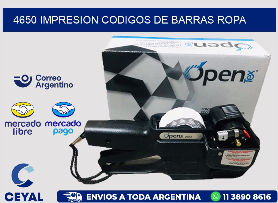 4650 IMPRESION CODIGOS DE BARRAS ROPA