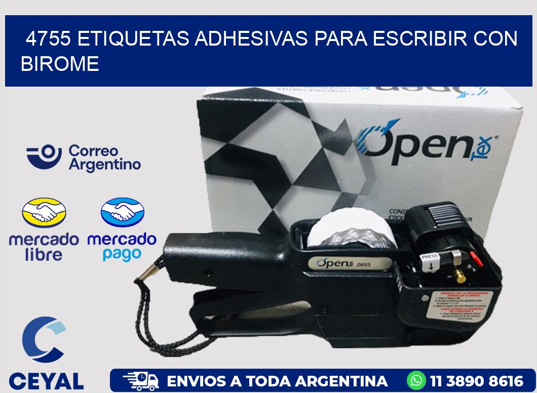 4755 ETIQUETAS ADHESIVAS PARA ESCRIBIR CON BIROME