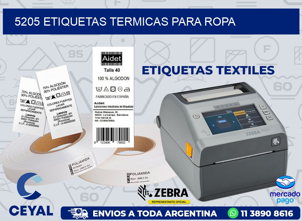 5205 ETIQUETAS TERMICAS PARA ROPA
