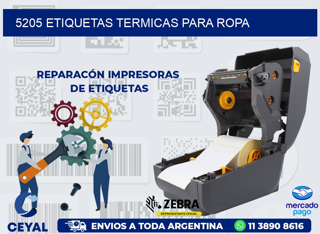 5205 ETIQUETAS TERMICAS PARA ROPA