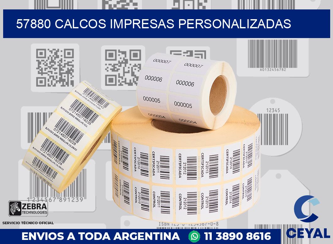 57880 CALCOS IMPRESAS PERSONALIZADAS